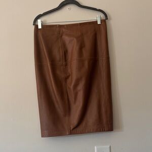 ANTONIO MELANI Brown leather Pencil Skirt
